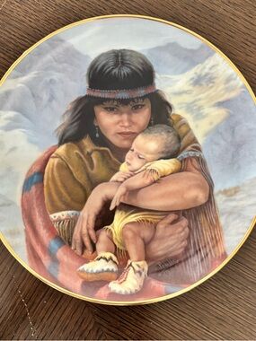 VTG “Feelings” Native American Mother & Child  Plate by Perillo 1988